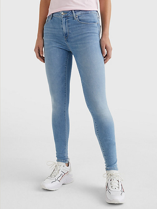 denim como th flex medium rise skinny jeans voor women - tommy hilfiger