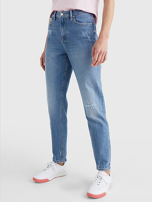 denim gramercy mom high rise tapered jeans voor women - tommy hilfiger