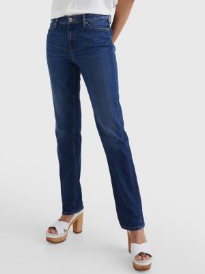 Rome Mid Rise Straight Faded Jeans | DENIM | Tommy Hilfiger