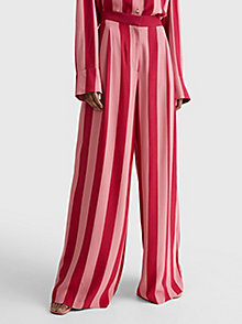 pink tommy icons relaxed fit viscose trousers for women tommy hilfiger