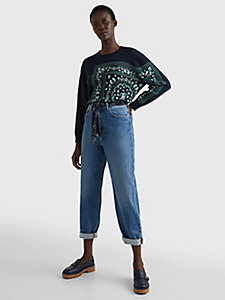 Mode Spijkerbroeken 3/4-jeans Tommy Hilfiger 3\/4-jeans blauw gestreept patroon casual uitstraling 