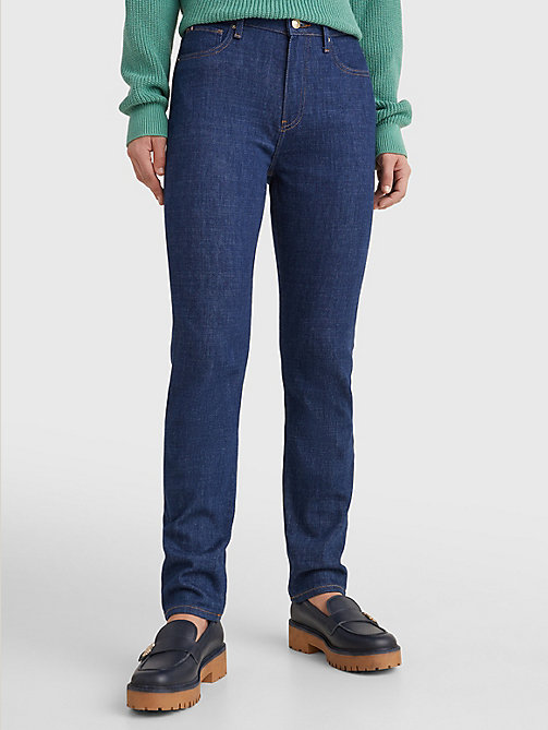 denim high rise slim straight jeans for women tommy hilfiger