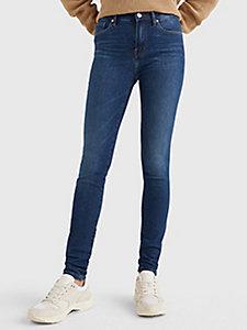 denim como skinny th flex jeans mit mittelhohem bund für damen - tommy hilfiger