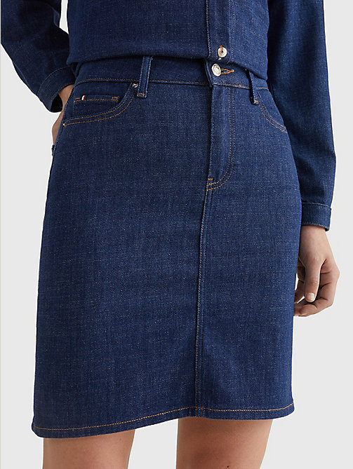 denim jeansowa spódnica rome o regularnym kroju dla kobiety - tommy hilfiger