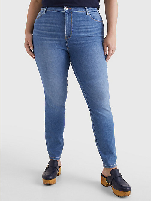 denim curve harlem high rise superskinny jeans voor women - tommy hilfiger