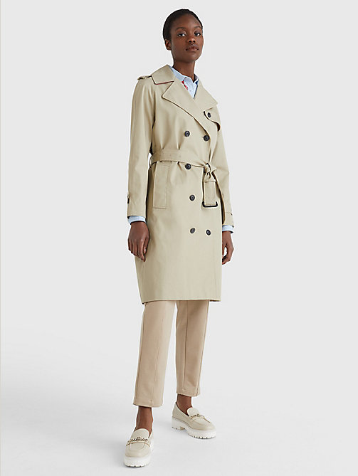 Trench Coats For Women Tommy Hilfiger Lv, Long Tan Trench Coat Womens
