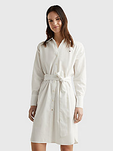 white relaxed fit shirt dress for women tommy hilfiger