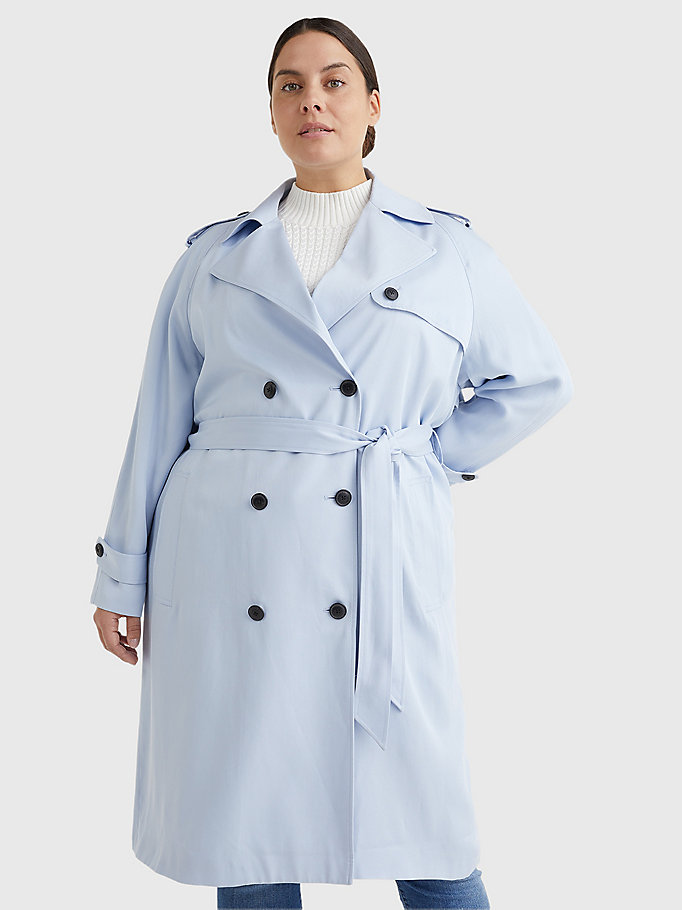 Curve Lyocell Trench Coat Blue, Trench Coat Canada Womens