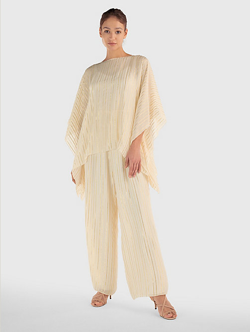 white gold stripe jumpsuit for women tommy hilfiger