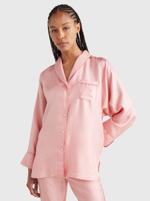 Arado Cambio Ashley Furman Camisa tipo pijama de corte amplio en seda | ROSA | Tommy Hilfiger