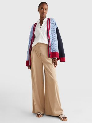 beige wide leg trousers