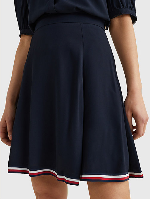 blue fit and flare regular fit skirt for women tommy hilfiger