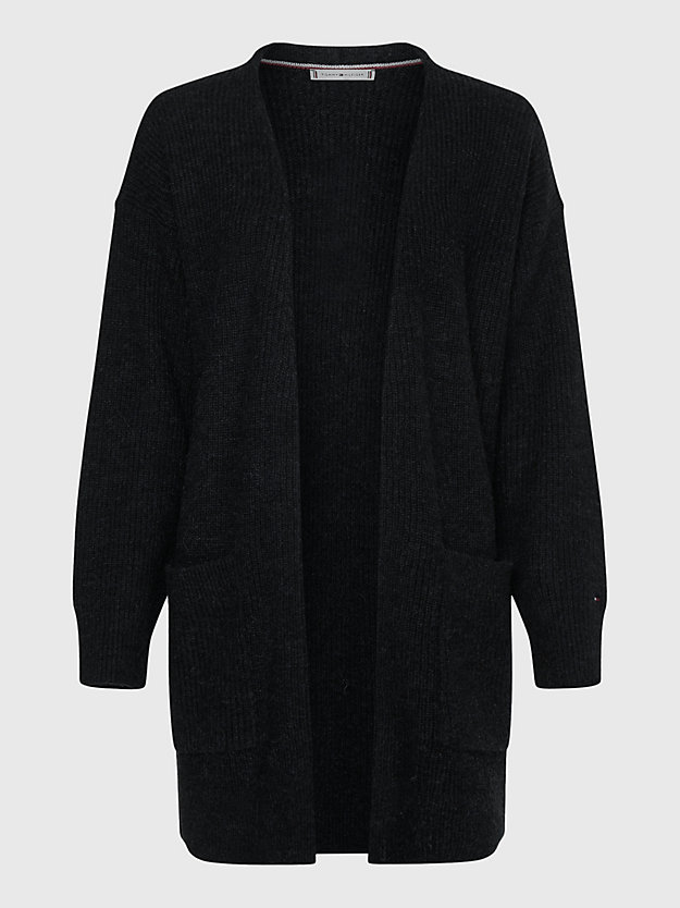 BLACK Long Relaxed Fit Open Cardigan for women TOMMY HILFIGER