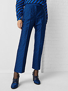 blue exclusive th monogram flared trousers for women tommy hilfiger