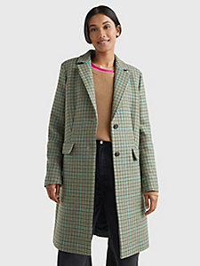 green classics check coat for women tommy hilfiger