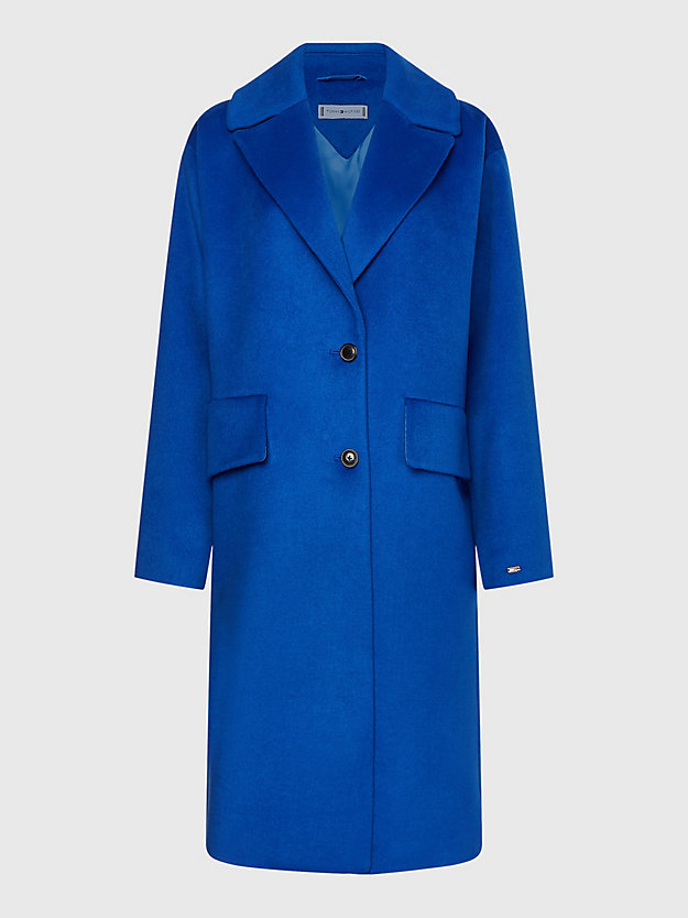 KETTLE BLUE Relaxed Fit Single Breasted Coat for women TOMMY HILFIGER