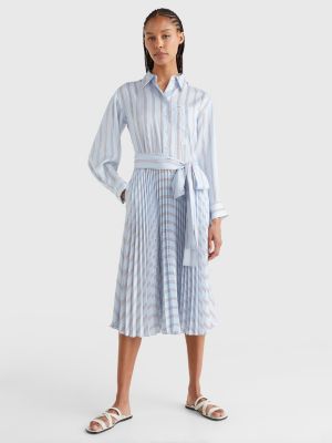 Regular Fit Hemdkleid mit Streifen-Design | BLAU | Tommy Hilfiger