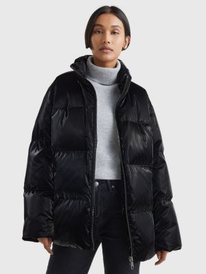 Metallic Down-Filled Puffer Coat | BLACK | Tommy Hilfiger