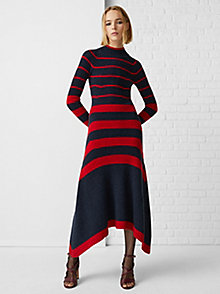 blue prep crest stripe ribbed jumper dress for women tommy hilfiger