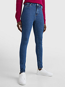 Mode Spijkerbroeken Hoge taille jeans Tommy Hilfiger Hoge taille jeans wit geborduurde letters casual uitstraling 