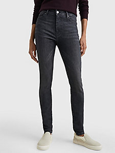 denim harlem super skinny high rise black jeans for women tommy hilfiger