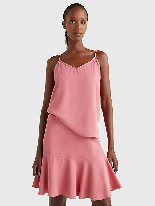 pink exclusive v-neck tank top for women tommy hilfiger