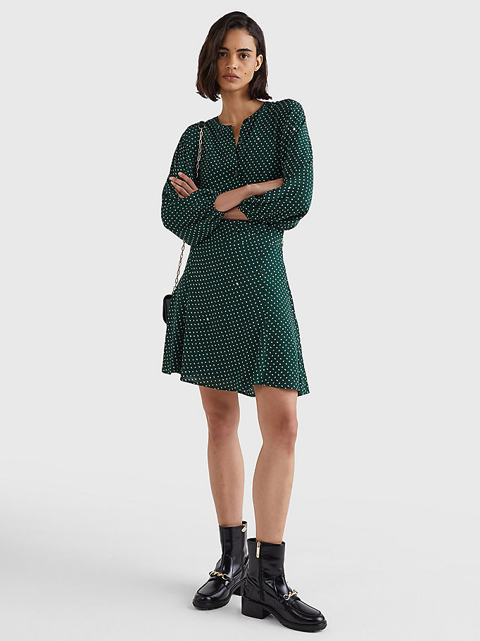 green paisley crepe mini skirt for women tommy hilfiger