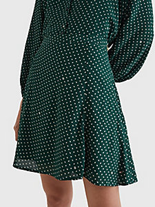minigonna in crêpe con motivo paisley verde da donna tommy hilfiger