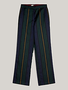 multi jacquard monogram stripe trousers for women tommy hilfiger