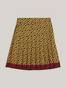yellow flare monogram skirt for women tommy hilfiger