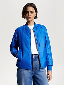blue padded bomber jacket for women tommy hilfiger