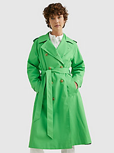 green 1985 collection trench coat for women tommy hilfiger