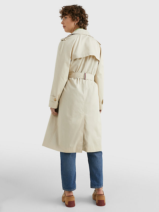 khaki 1985 collection trench coat for women tommy hilfiger