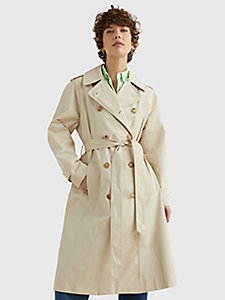 khaki 1985 collection trenchcoat voor dames - tommy hilfiger