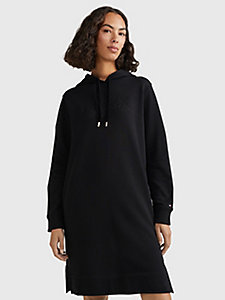 black velvet drawstring hoody dress for women tommy hilfiger