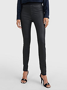 denim high rise skinny pull-on coated jeans for women tommy hilfiger