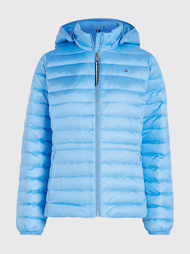 HYDRANGEA BLUE Quilted Hooded Down-Filled Jacket for women TOMMY HILFIGER