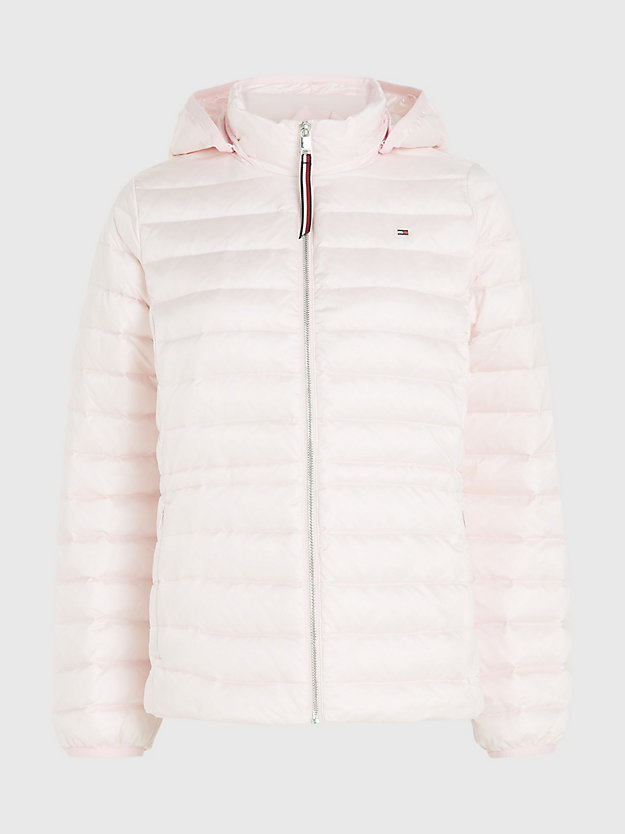 PASTEL PINK Quilted Hooded Down-Filled Jacket for women TOMMY HILFIGER