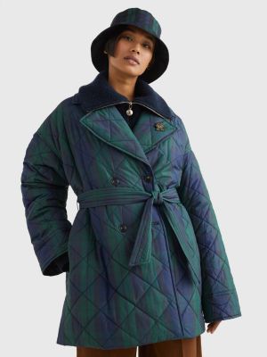 Wade Plakater hykleri Black Watch Quilted Padded Relaxed Peacoat | GREEN | Tommy Hilfiger