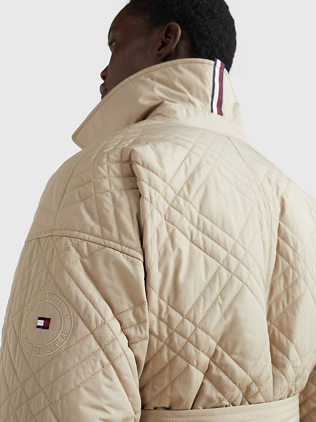 Me Bruin Afwijking Double-breasted quilted relaxed jas | BEIGE | Tommy Hilfiger