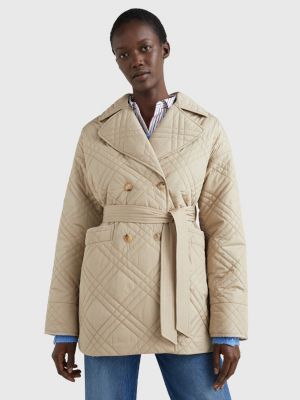 attribuut Woning Altijd Double-breasted quilted relaxed jas | BEIGE | Tommy Hilfiger