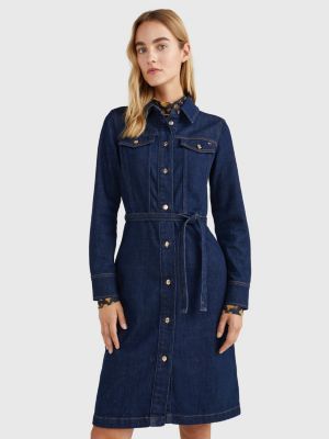 papel neutral Dependencia Vestido camisero vaquero de corte slim | DENIM | Tommy Hilfiger