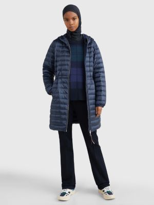 Hooded Quilted Down Coat BLUE Tommy Hilfiger