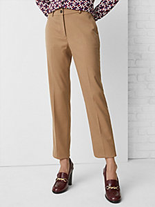 brown slim fit suiting trousers for women tommy hilfiger