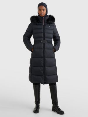 TH Protect Padded Belted Maxi Puffer Coat | BLACK | Tommy Hilfiger