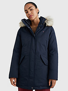 blue th protect padded parka for women tommy hilfiger