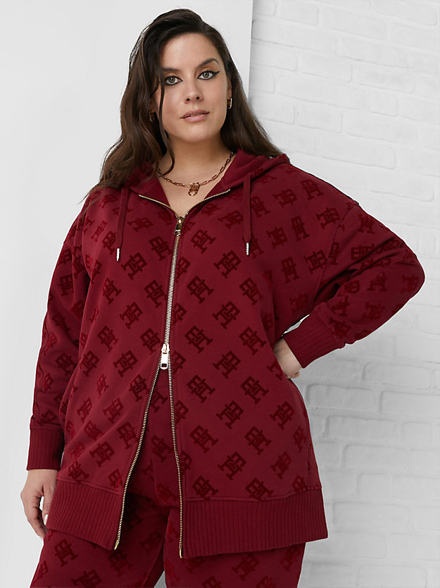 ROUGE Curve TH Monogram Oversized Hoody for women TOMMY HILFIGER