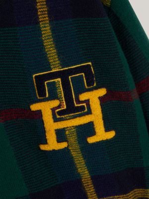 DESERT SKY 654-920 TH Monogram Black Watch Tartan Relaxed Jumper for women TOMMY HILFIGER