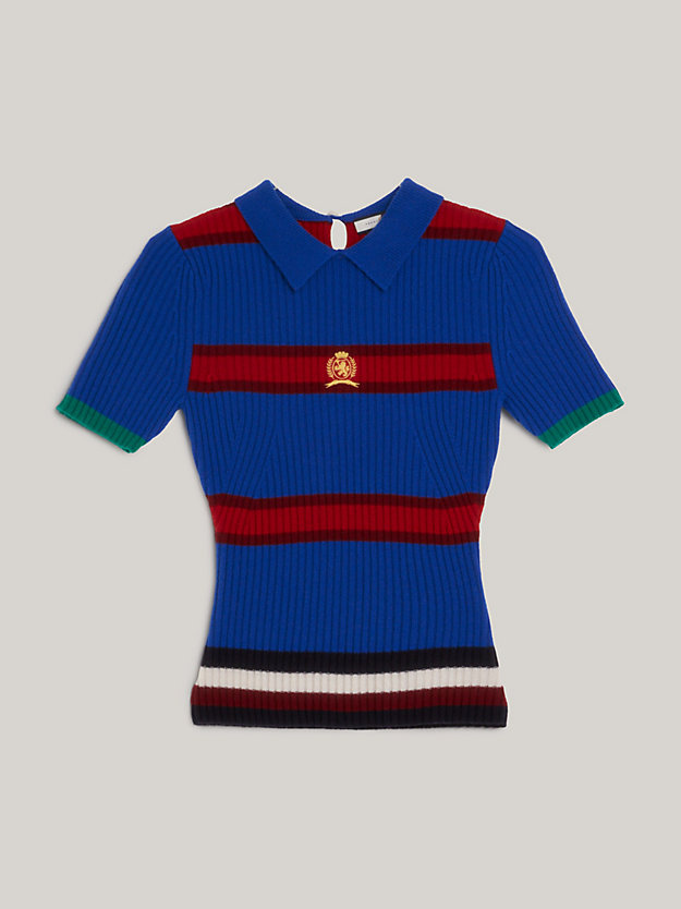 KETTLE BLUE Wool Multicolour Stripe Polo for women TOMMY HILFIGER