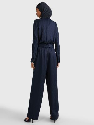 diamant Wauw Ontmoedigd zijn Langarm-Jumpsuit mit Jacquard-Monogramm | BLAU | Tommy Hilfiger